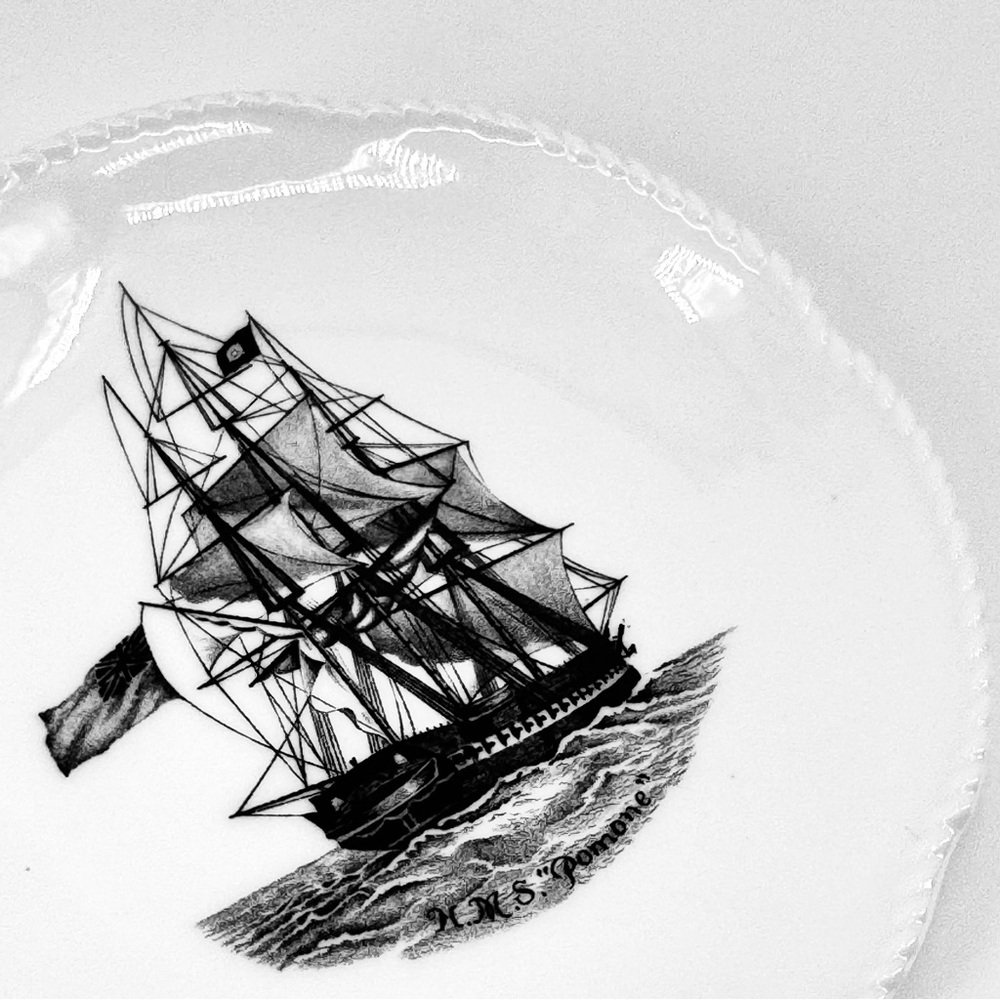 VTG Spode Set-off-4 English Bone China Ship 4” Plates - Picture 3 of 11